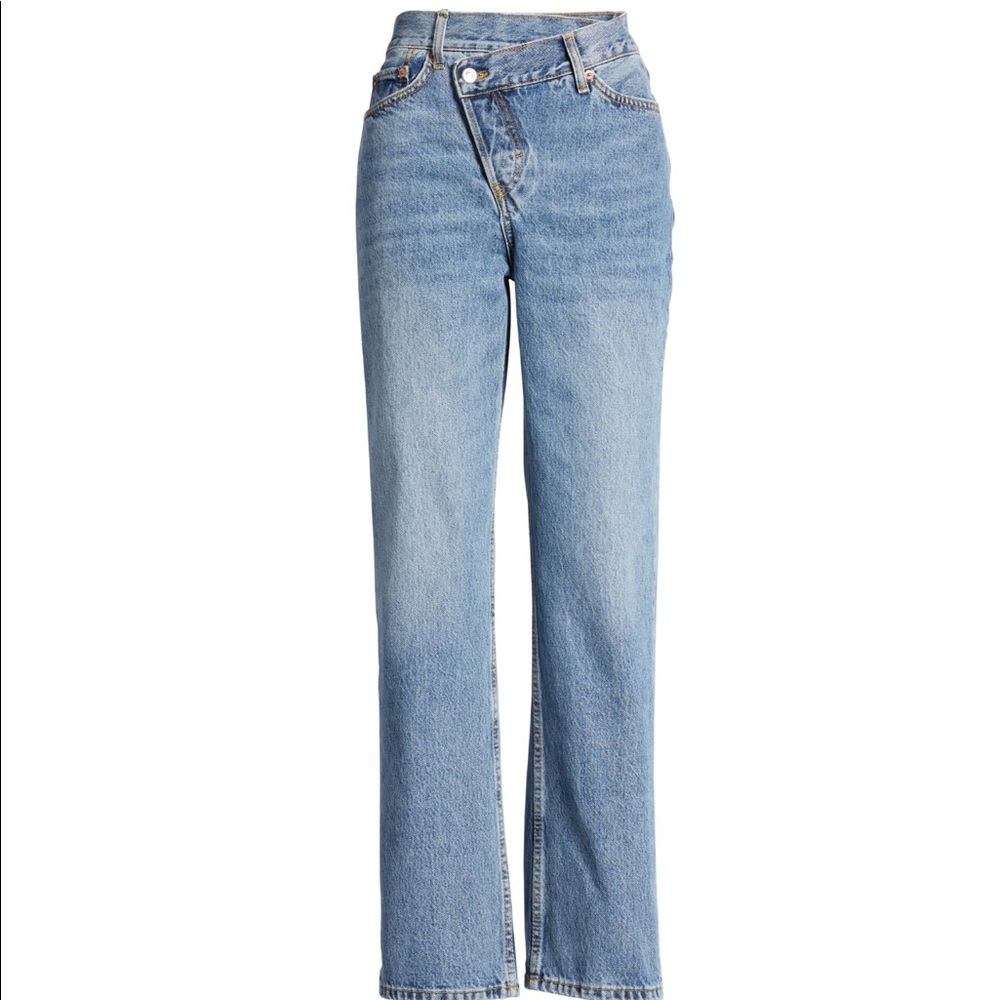 Topshop wrap/criscross/crossover straight jeans
